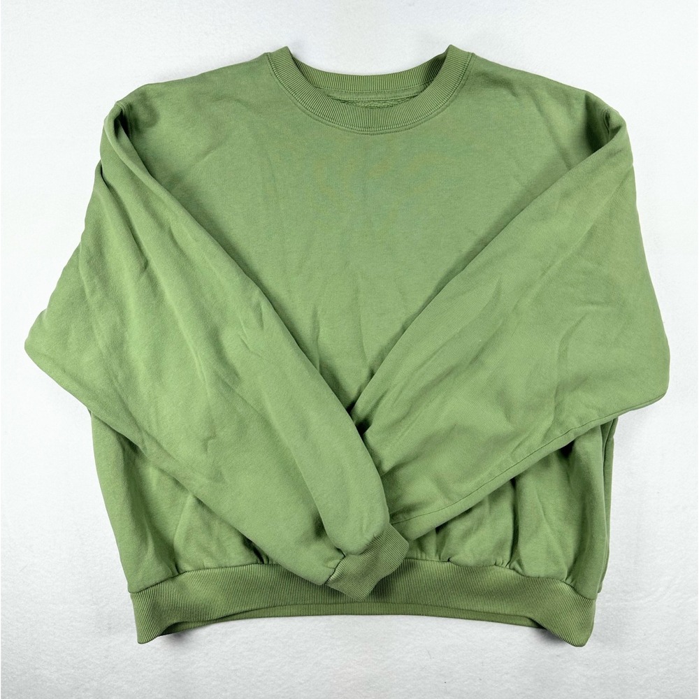 Hollister California Womens Sage Green Crewneck Fleece Sweatshirt Medium